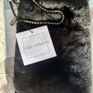 Linda Richards Black Fur Bag and matching hairclip